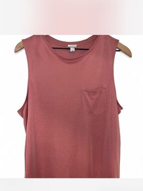 Sleeveless Pocket Tank Top - Dusty Rose